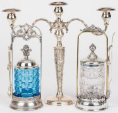 SILVER CANDELABRUM AND PICKLE