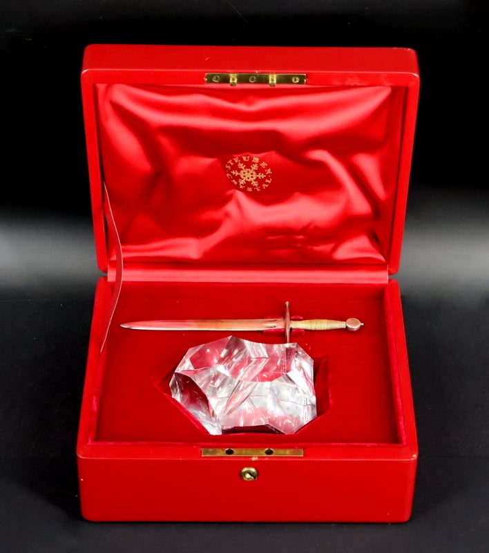SILVER. CASED STEUBEN EXCALIBUR