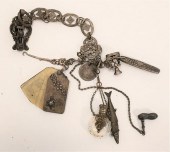 SILVER CHATELAINE WITH CRYSTAL