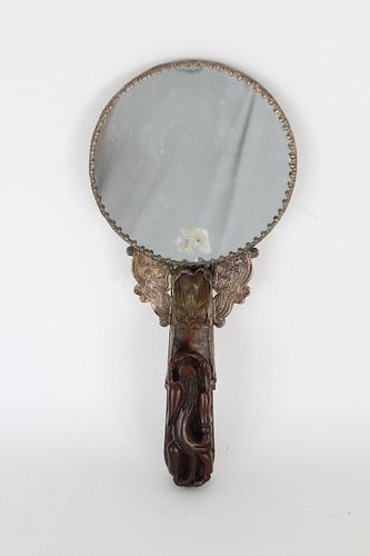 SILVER CHINESE DRAGON MIRROR,