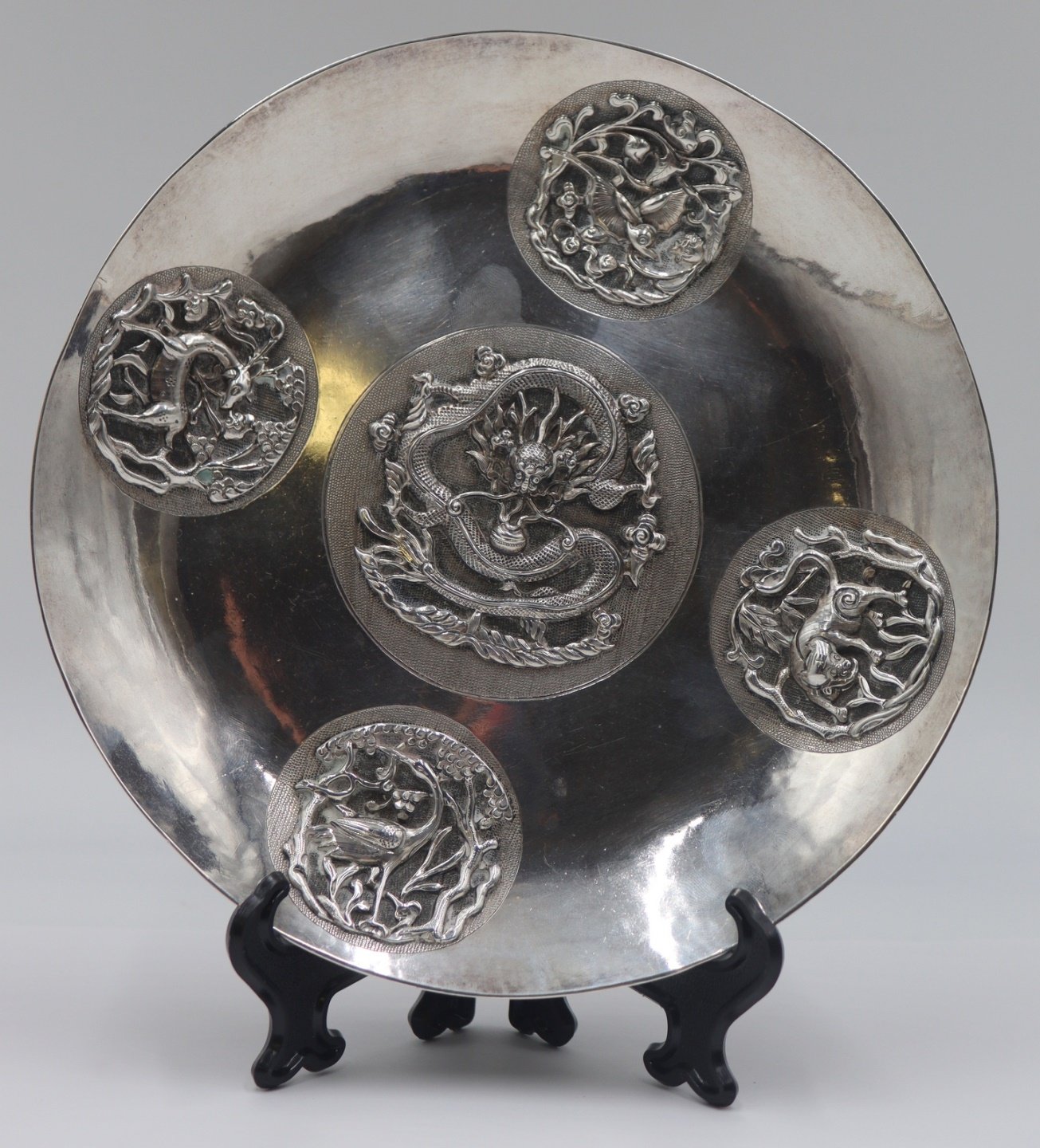 SILVER. CHINESE EXPORT SILVER BOWL.