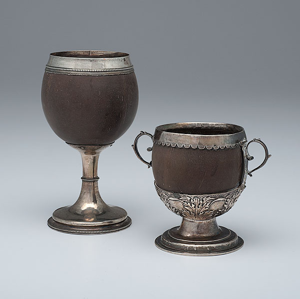 Silver Coconut Goblets English 18th