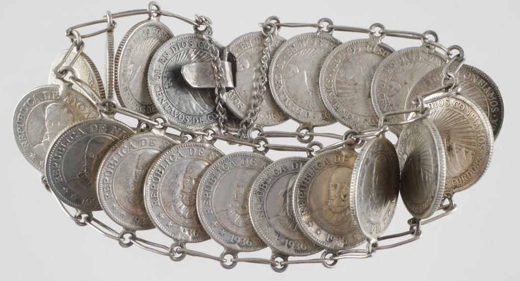 SILVER COIN BRACELET,
