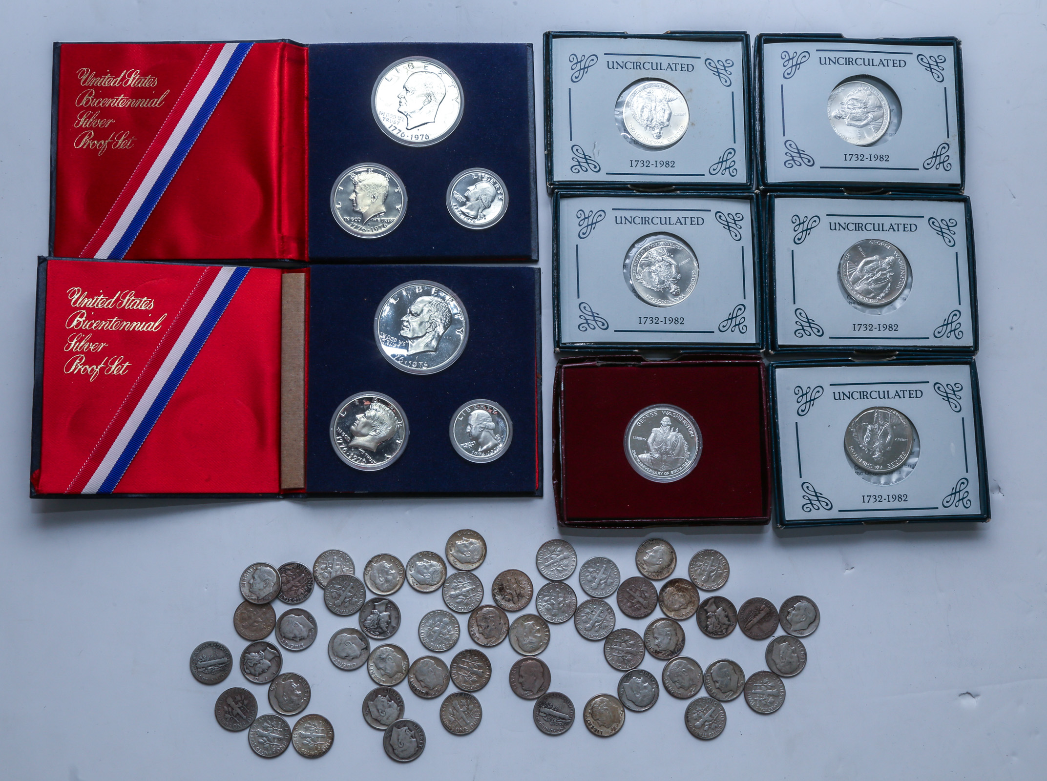 SILVER COLLECTION OF DIMES, GW