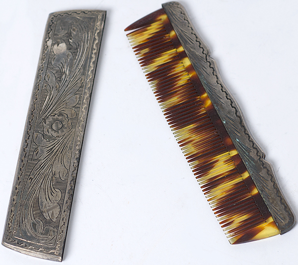 Silver Comb Case Possibly Mexican a
