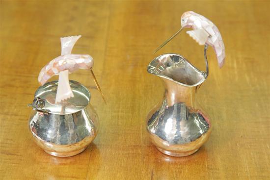 SILVER CREAMER AND SUGAR WITH