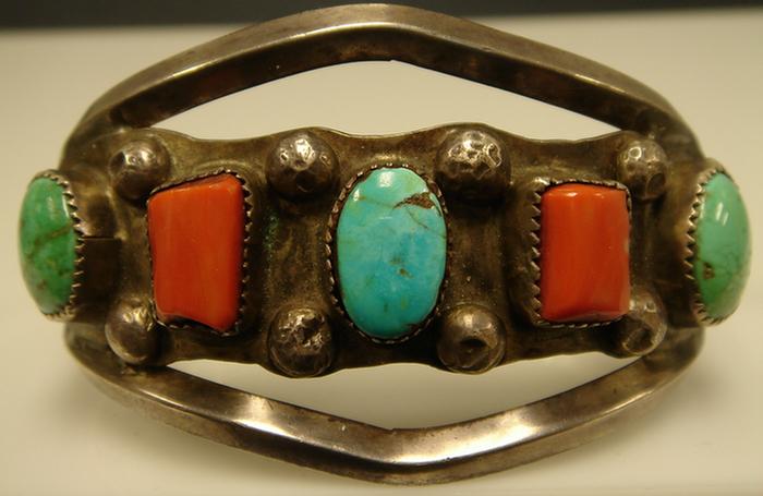 Silver Cuff Bracelet. Unmarked,