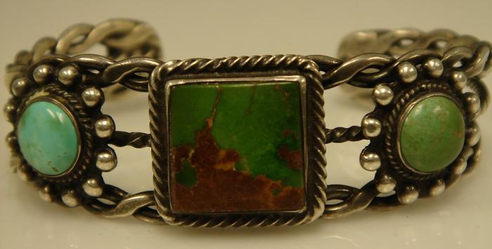 Silver Cuff Bracelet. Unmarked,