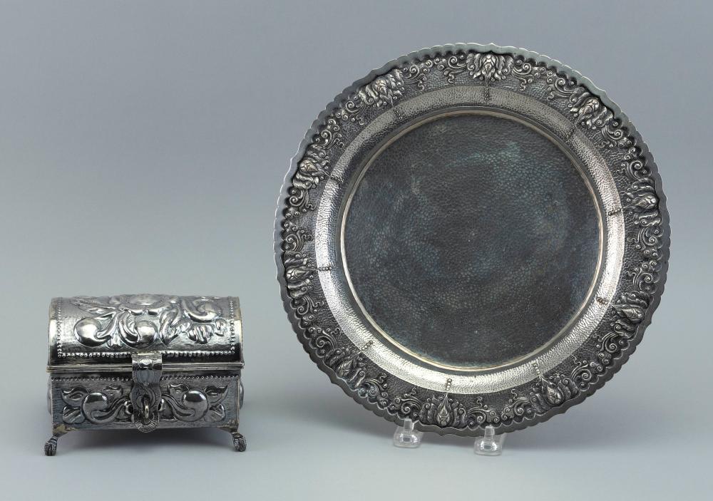 SILVER DOME-TOP BOX AND PLATE