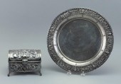 SILVER DOME-TOP BOX AND PLATE