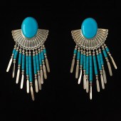 SILVER EARRINGS WITH TURQUOISE