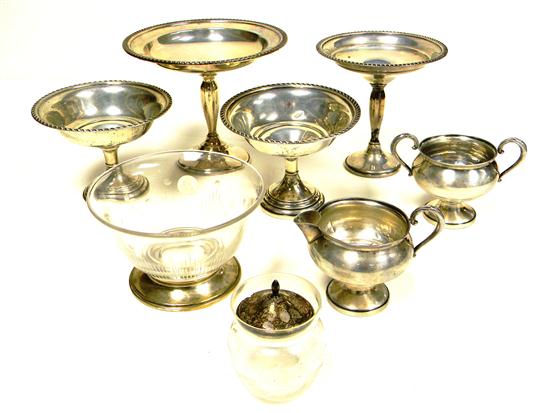 SILVER  eight pieces of marked