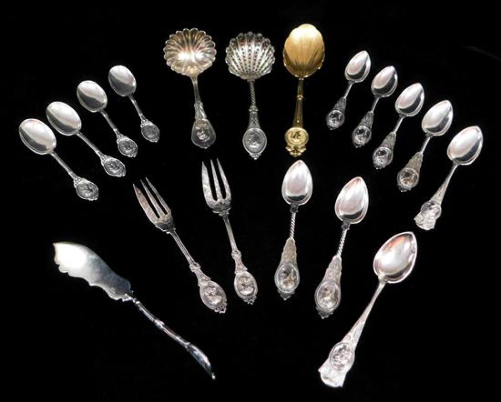 SILVER: EIGHTEEN PIECES OF FLATWARE