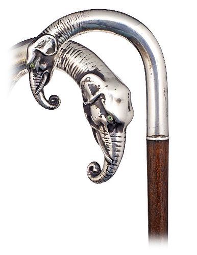 SILVER ELEPHANT CANECa.