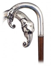 SILVER ELEPHANT CANECa. 1920-W