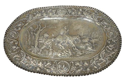SILVER EMBOSSED TRAY WITH DON