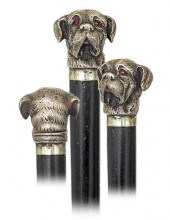 SILVER ENGLISH BULLDOG HEAD CA