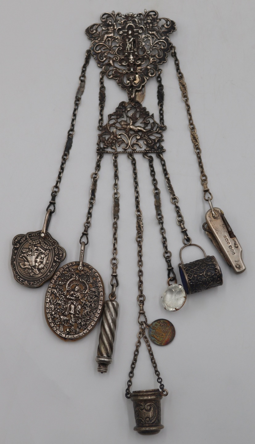 SILVER. ENGLISH SILVER CHATELAINE