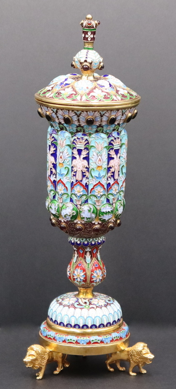 SILVER. FABERGE STYLE GILT