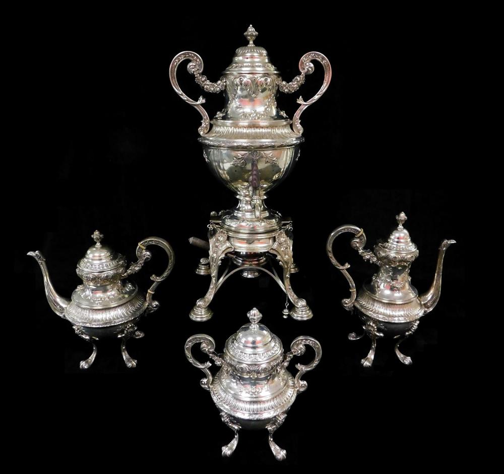 SILVER: FIVE PIECE TEA SERVICE,
