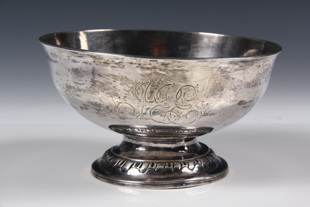 SILVER FOOTED BOWL - American