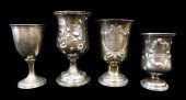 SILVER: FOUR GOBLETS, MONOGRAM