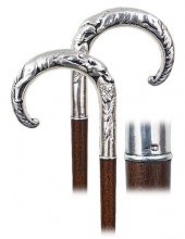 SILVER FOX AND PHEASANT CANE-C