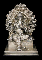 SILVER: GANESHA FIGURE, 20TH C