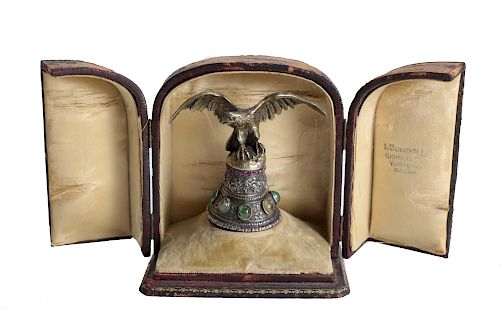 SILVER GEM SET EAGLE WAX SEALA very