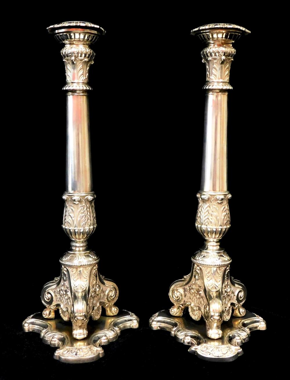 SILVER: GERMAN CANDLESTICKS, ROCOCO