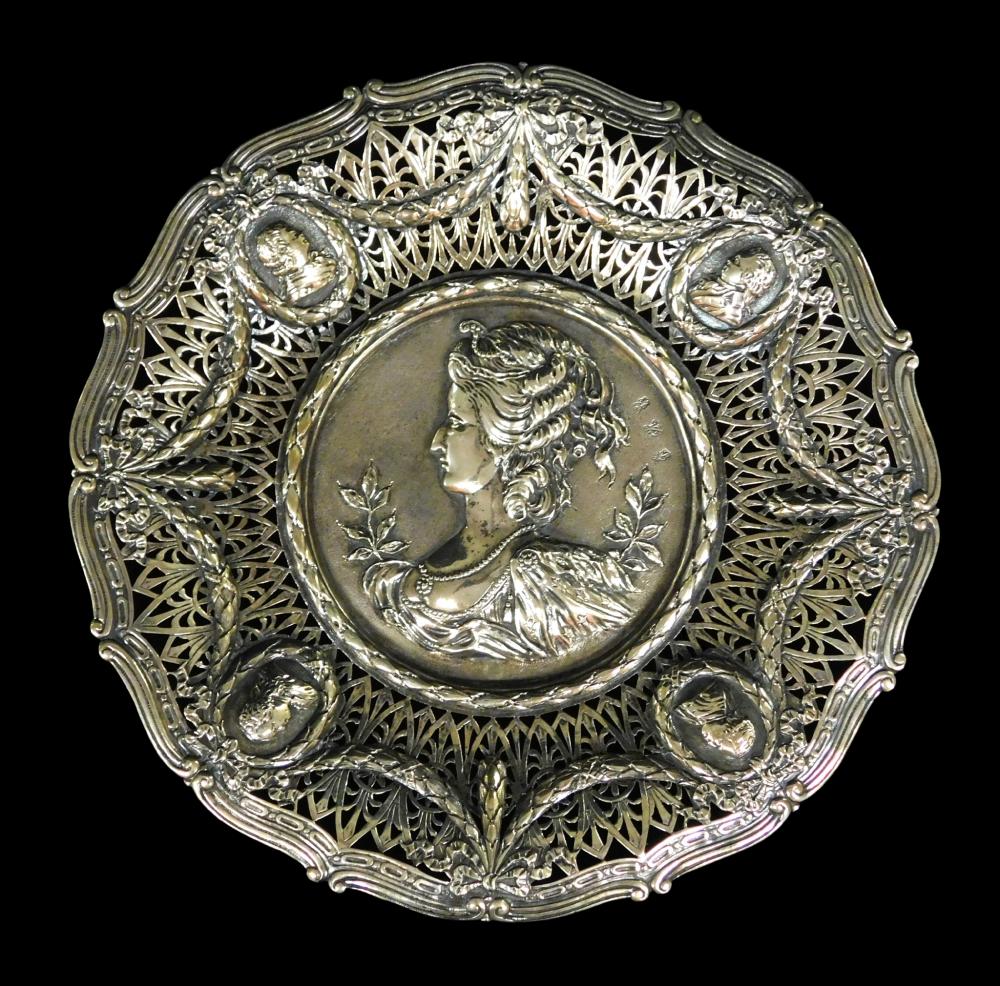 SILVER: GERMAN SILVER REPOUSSE DISH