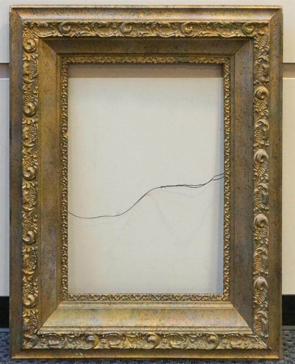 SILVER GESSOED PAINTING FRAME, 42 X