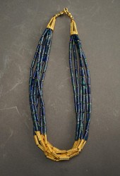 SILVER GILT AND AZURITE NECKLA