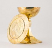 SILVER GILT CHALICE & PATTENA