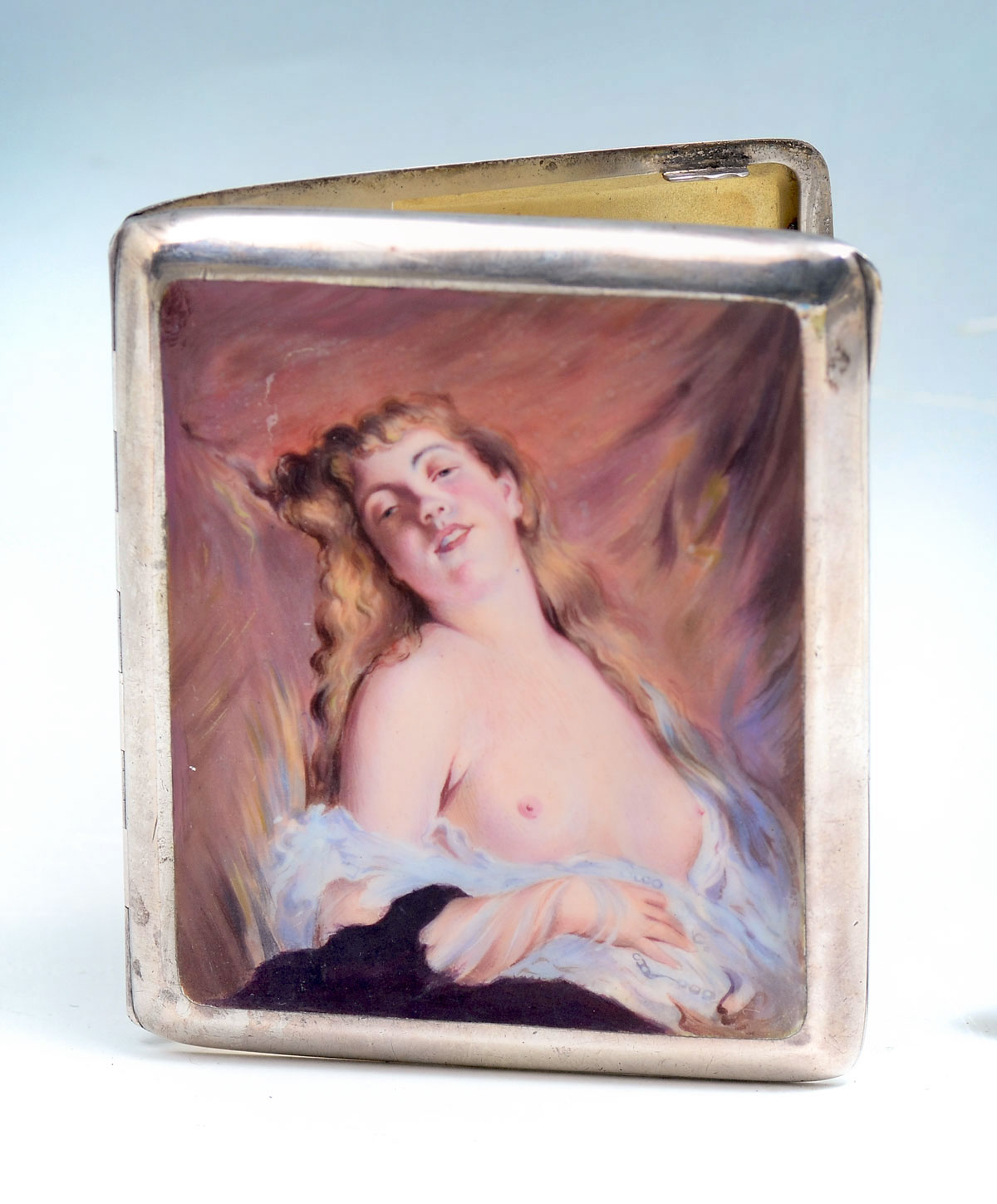 SILVER-GILT & ENAMEL EROTIC WOMAN