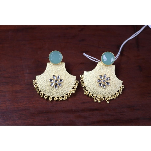 Silver gilt handmade drop earrings