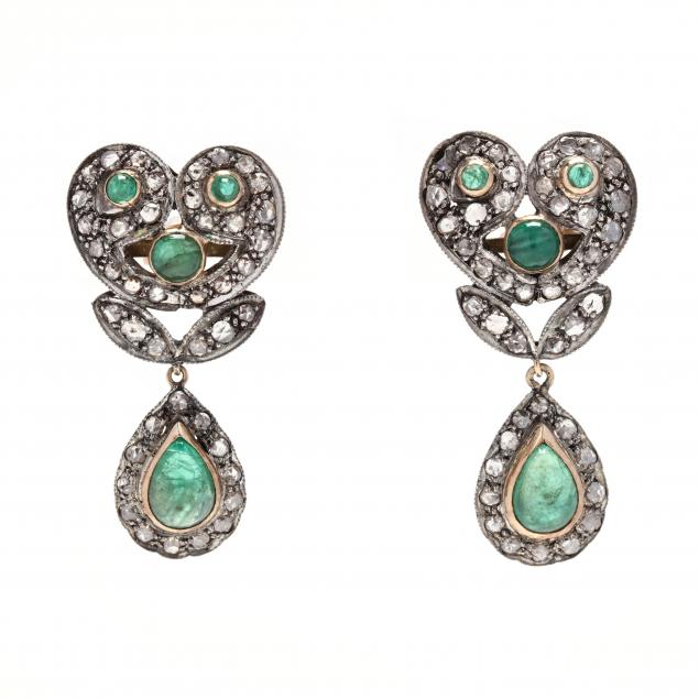 SILVER, GOLD, AND GEM-SET DANGLE