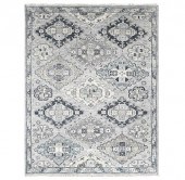 SILVER GRAY HAND KNOTTED WOOL