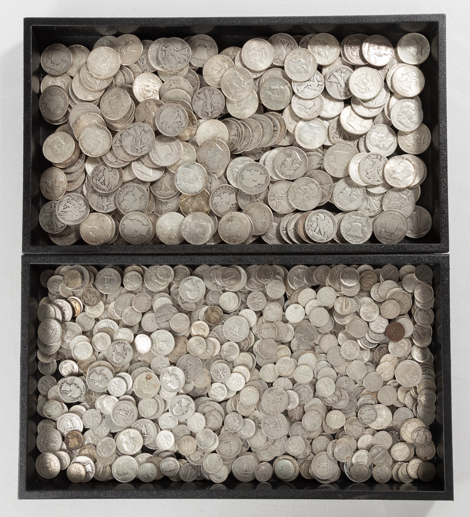 SILVER HALF DOLLARS, QUARTERS, &