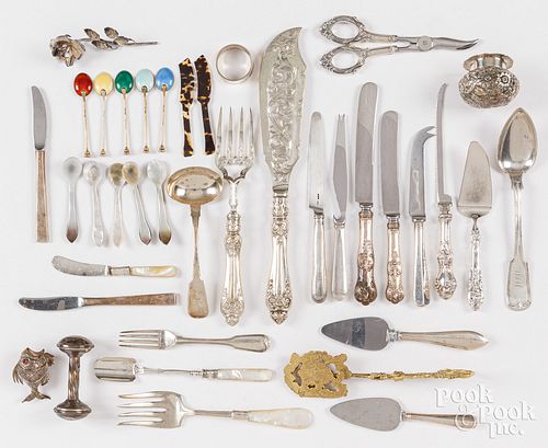 SILVER HANDLED FLATWARE, ENAMELED