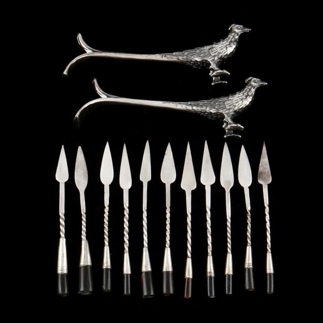 SILVER HORS D'OEUVRES PICKS AND A