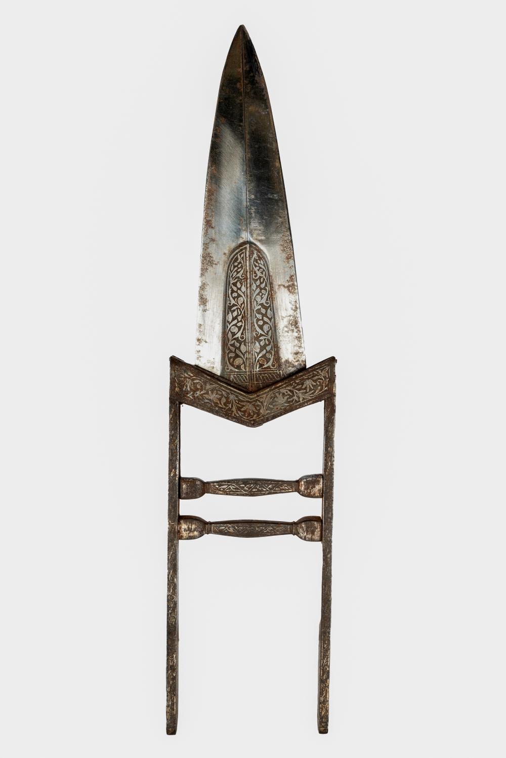 SILVER INLAID INDIAN KATAR