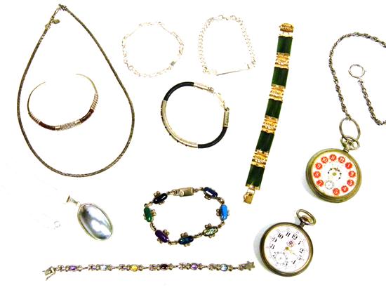 Silver jewelry and pocket