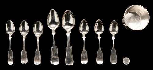 SILVER JULEP CUP AND 23 SPOONS,