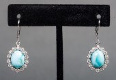 SILVER LARIMAR & WHITE TOPAZ D