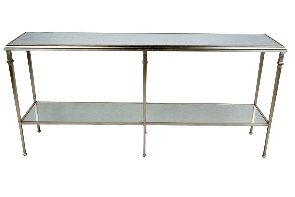 SILVER LEAF & MIRRORED TWO-TIER