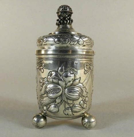 SILVER LIDDED BEAKER, GERMANY, 19TH