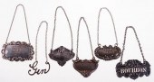 SILVER LIQUOR DECANTER TAGS SE