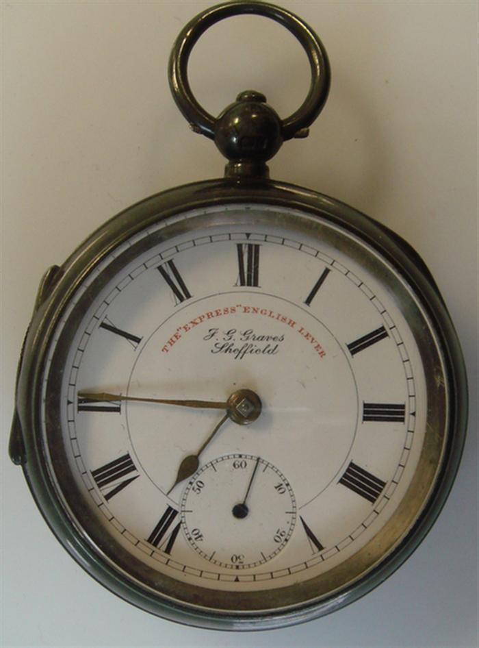 Silver Man's Pocket Watch. Open