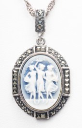SILVER & MARCASITE WEDGEWOOD P